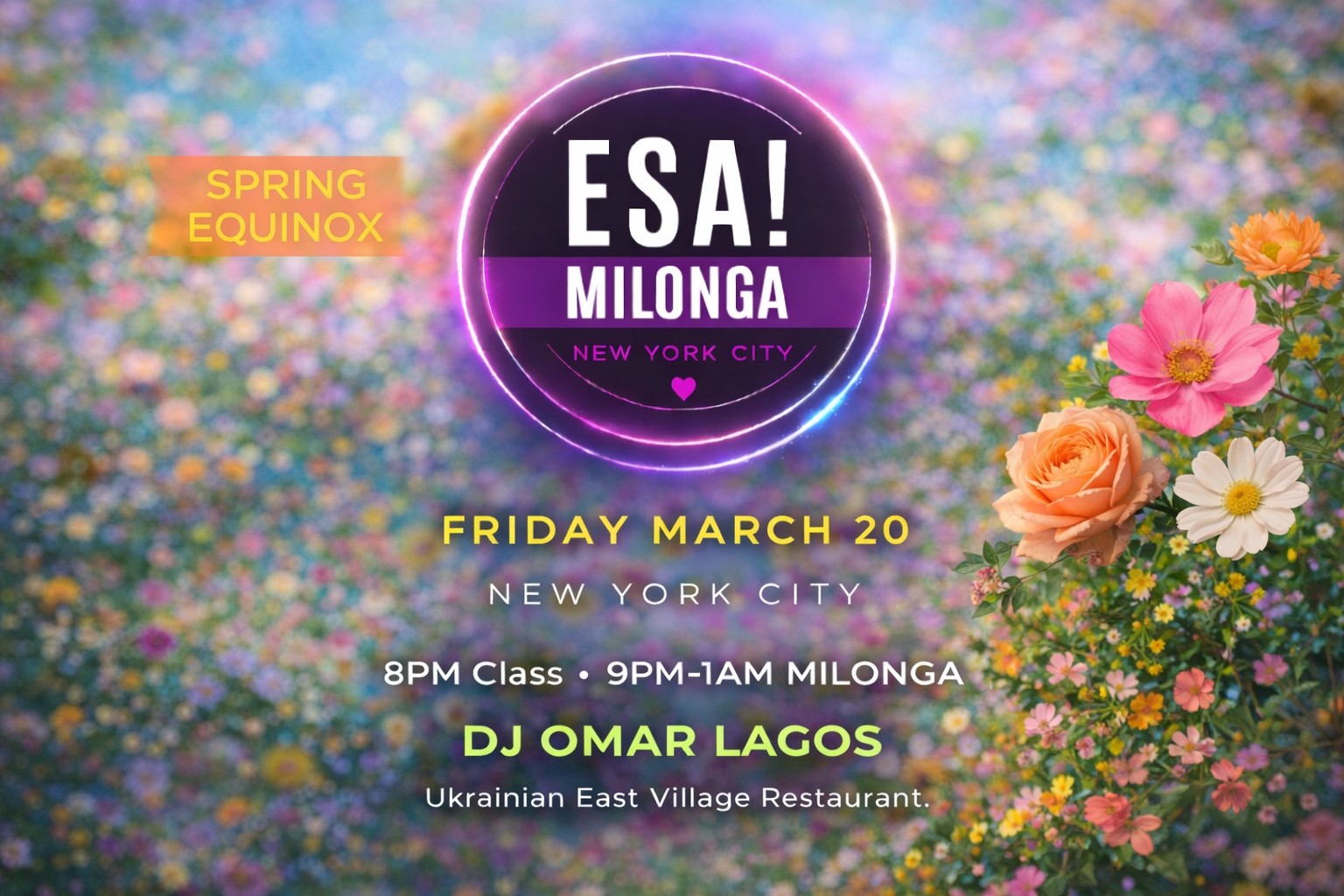 🌸Spring Equinox at ESA! MILONGA NYC🌸