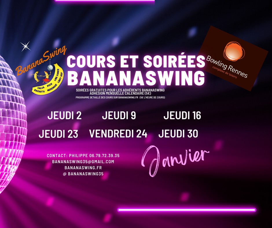 Cours de Kizomba, Rock et Bachata + soirée SBKR gratuite au Bowling Alma de Rennes