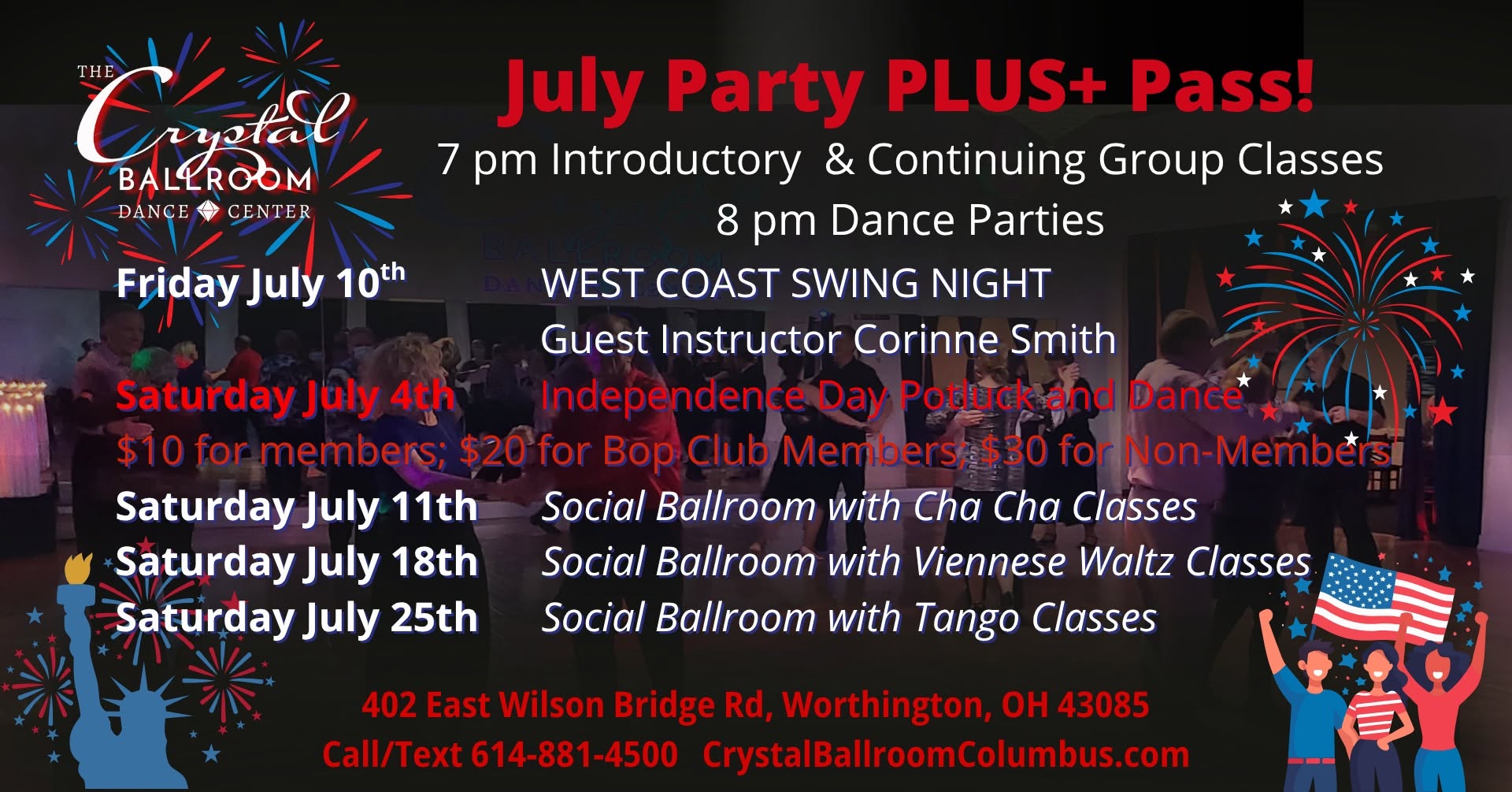 July Ballroom Dance Classes and Parties