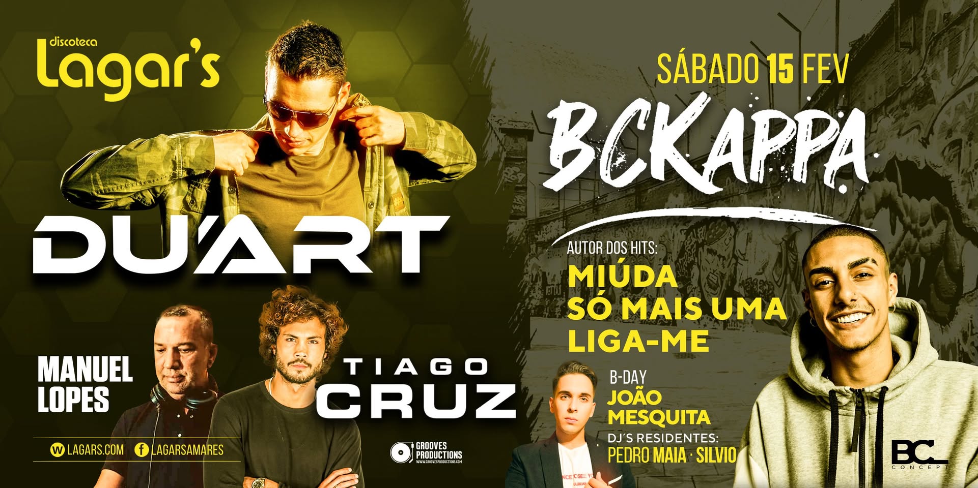 DU’ART • BCKAPPA • LAGARS • SAB 15 FEV