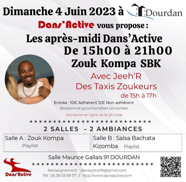 Après-midi Zouk Kompa et SBK à Dourdan le 04 06 2023 à partir de 15h