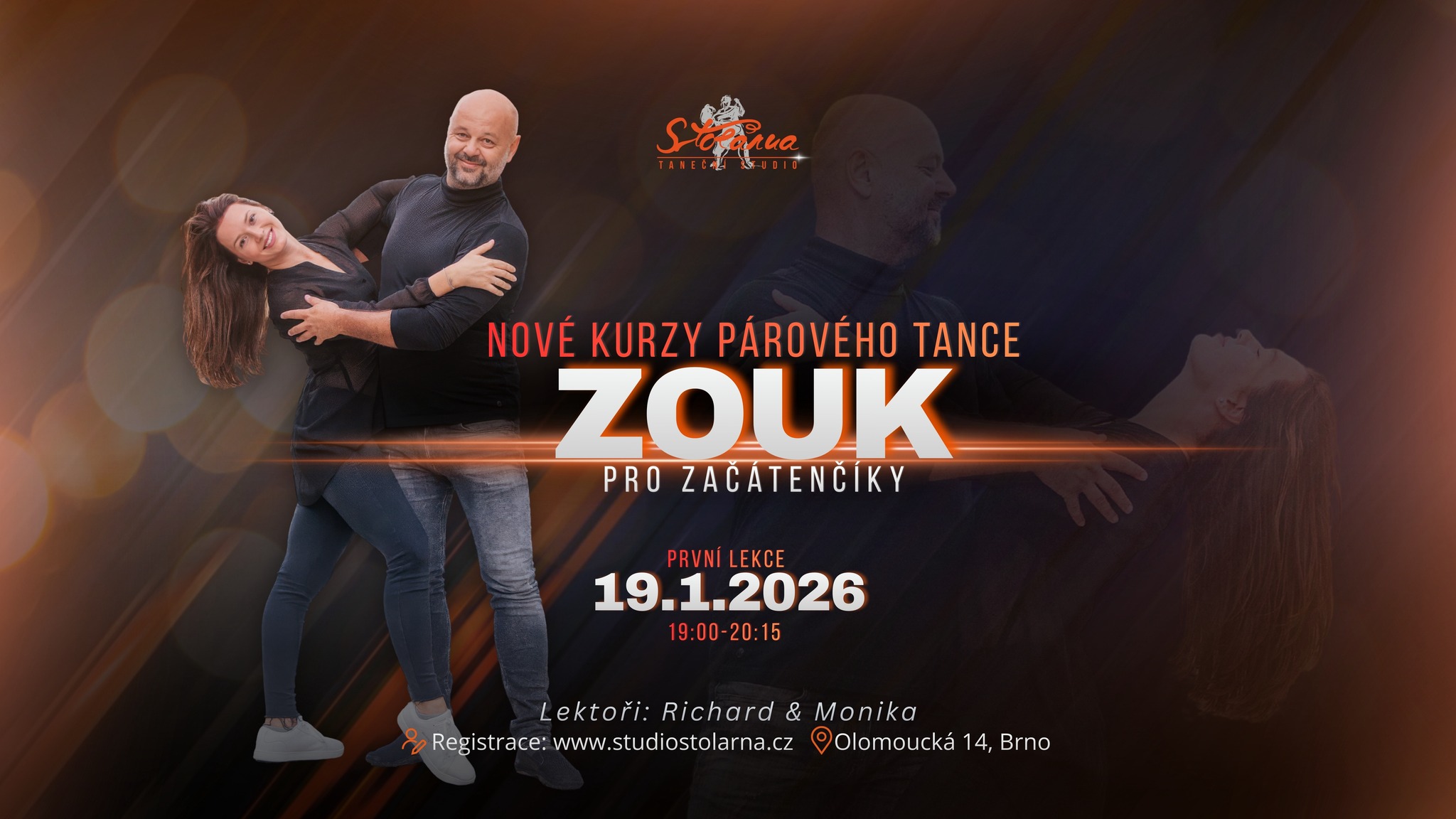 Nové kurzy tance ZOUK pro úplné začátečníky