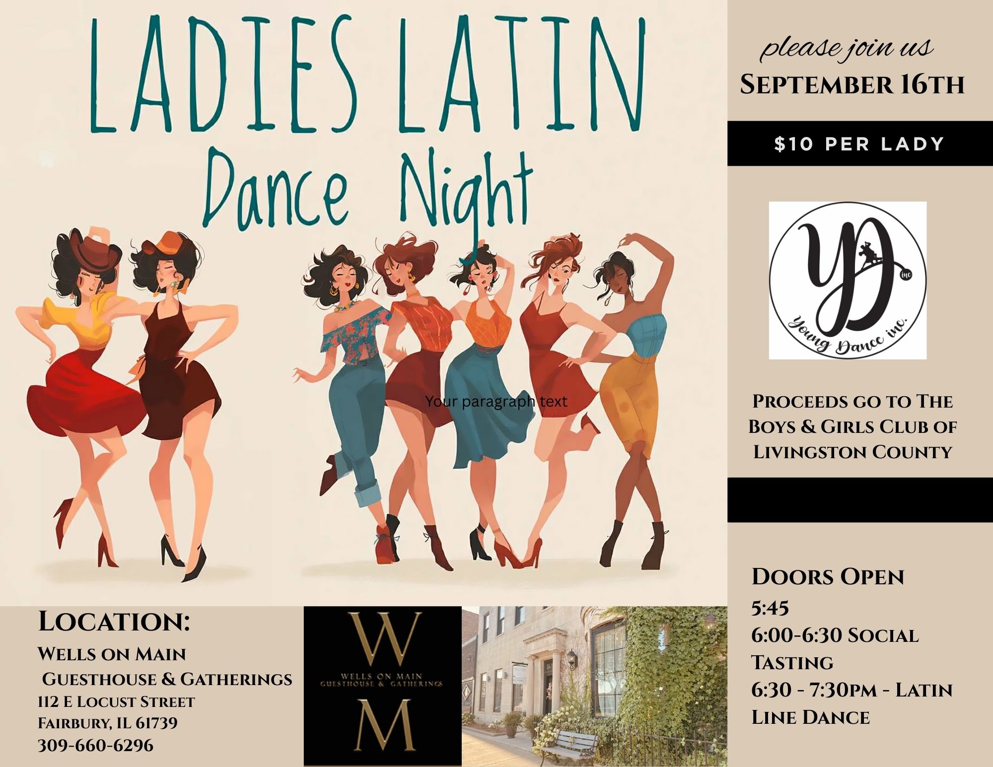Ladies Latin Dance Night Fundraiser for the Boys & Girls Club of Livingston County