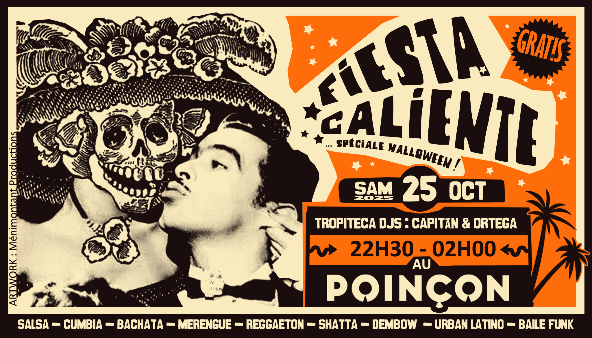 FiESTA CALiENTE 🕺 25 10 🪅 SOiREE LATiNO GRATUiTE !!! à PARiS 14è 💃 Salsa, Reggaeton y Mááás !