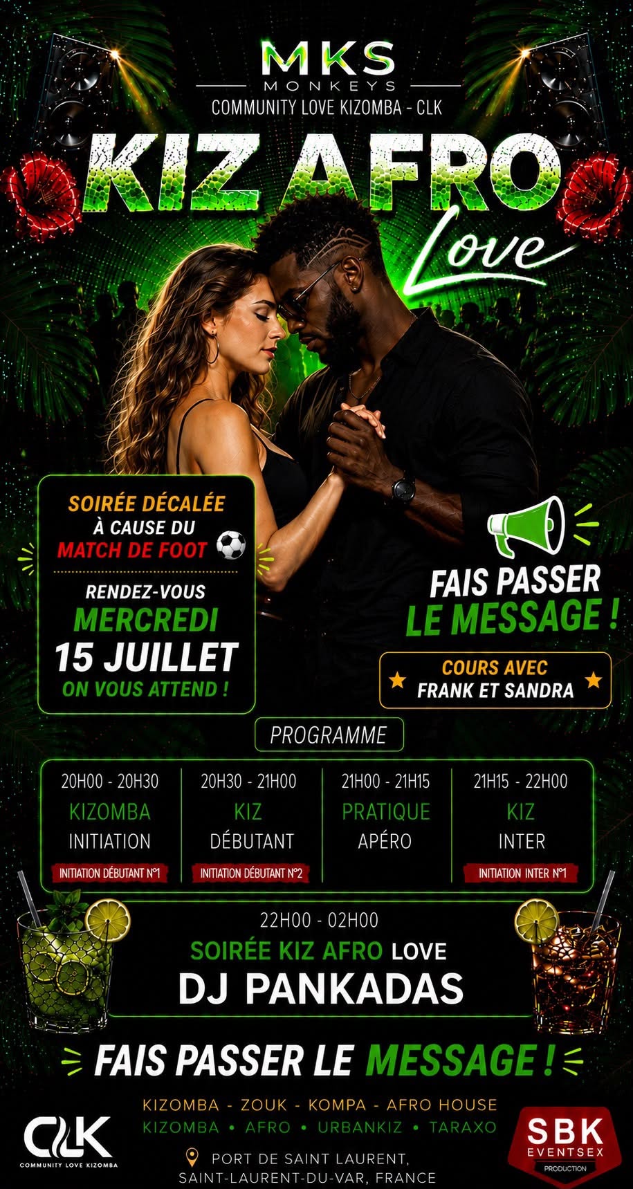 Cours & Soirée Kiz Afro Love (Monkeys)