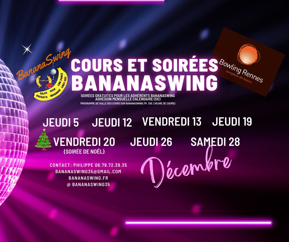 Cours de Kizomba, Rock et Bachata + soirée SBKR gratuite au Bowling Alma de Rennes