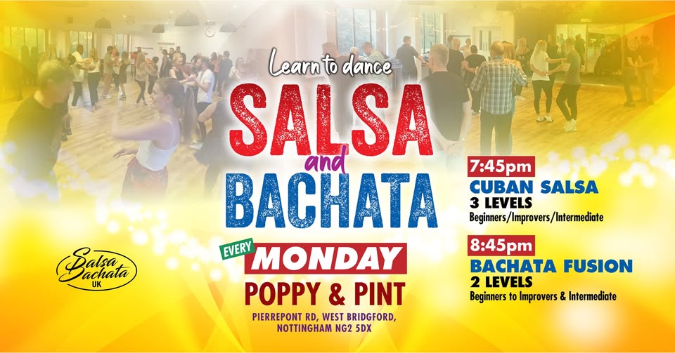Cuban Salsa & Bachata classes every Monday at Poppy & Pint