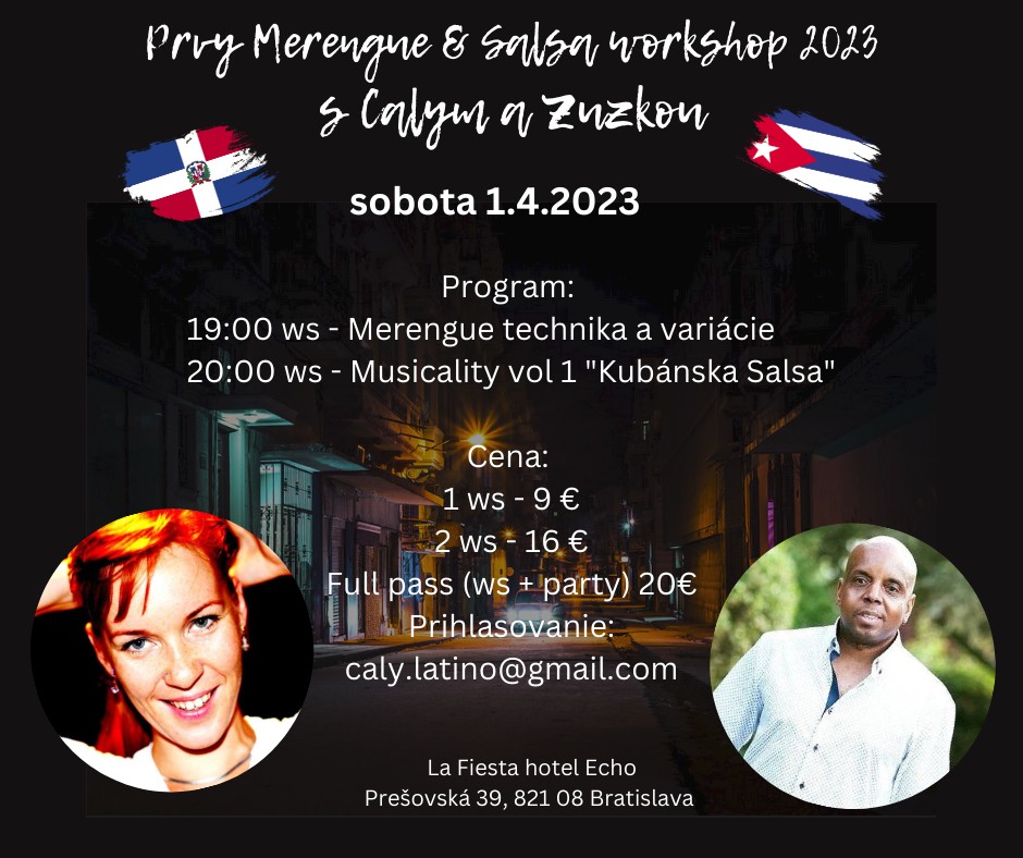 Prvy Merengue & Salsa workshop 2023 s Calym a Zuzkou