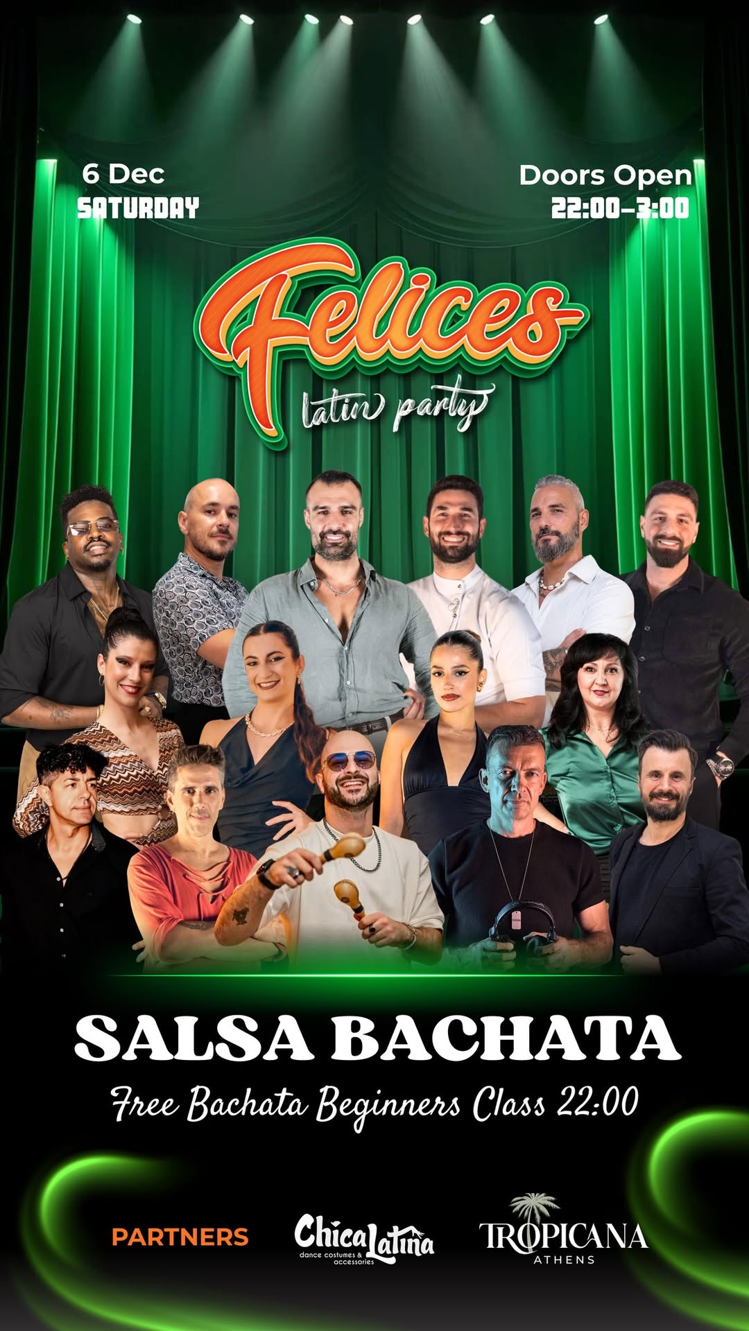 BACHATA SALSA PARTY 6 Dec FELICES On Saturday At Tropicana Latin Bar Athens