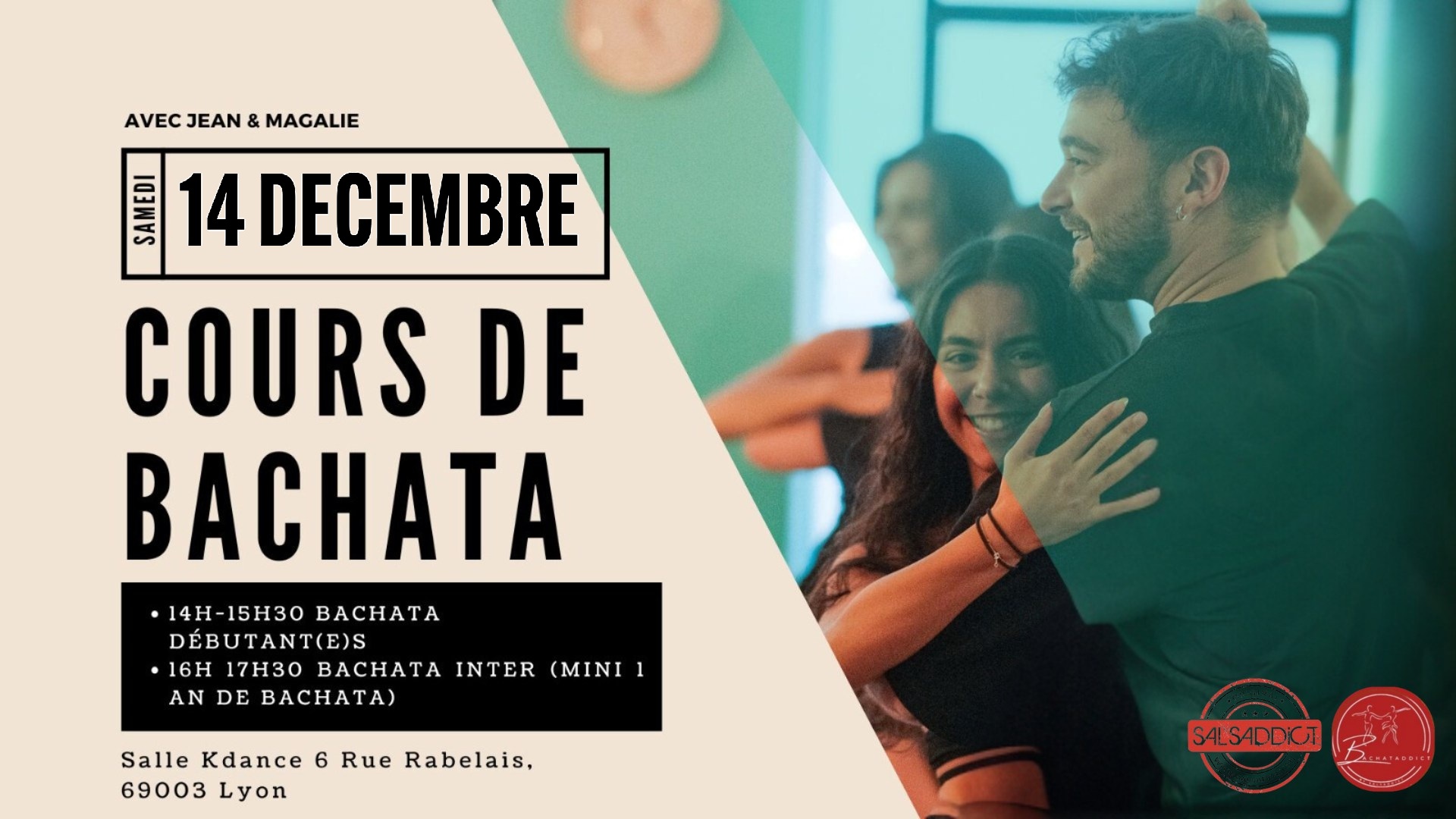 Bachataddict - Samedi 14 décembre - Bachata - Ateliers du mois de novembre