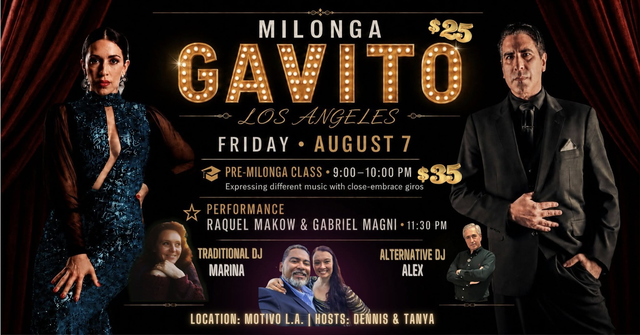 Milonga Gavito: A Night of Elegance featuring Raquel Makow & Gabriel Magni