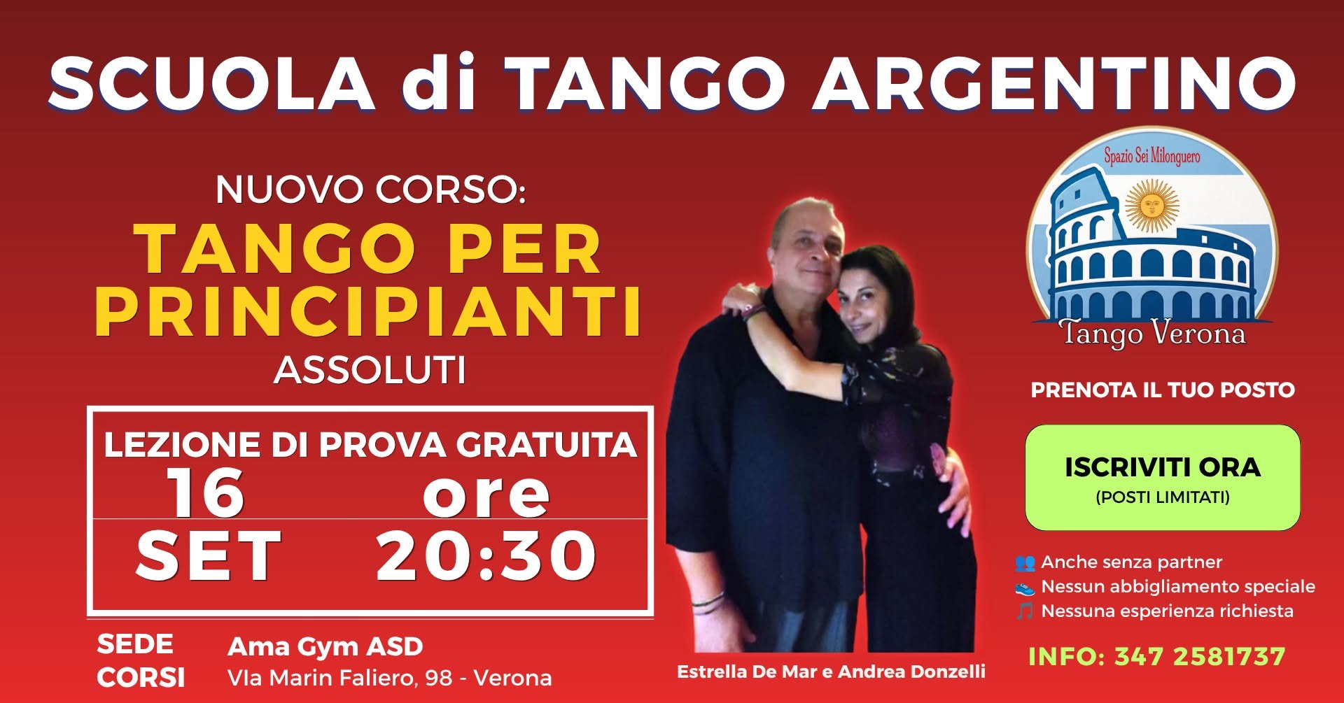 Lezione di Prova Gratuita Tango Argentino Principianti Assoluti