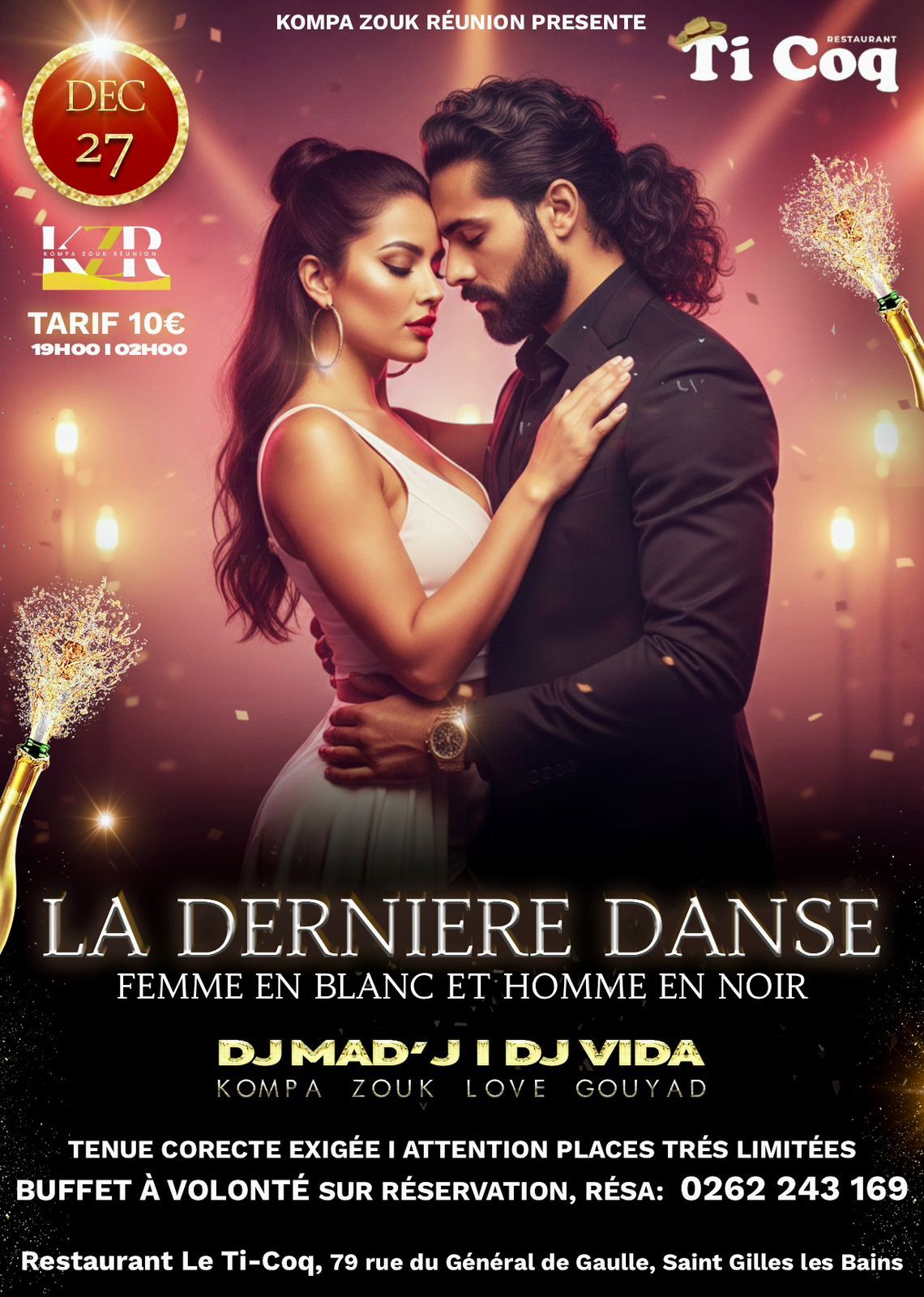 LA DERNIERE DANSE - Kompa-Zouk-Gouyad - Femme en Blanc Homme en Noir