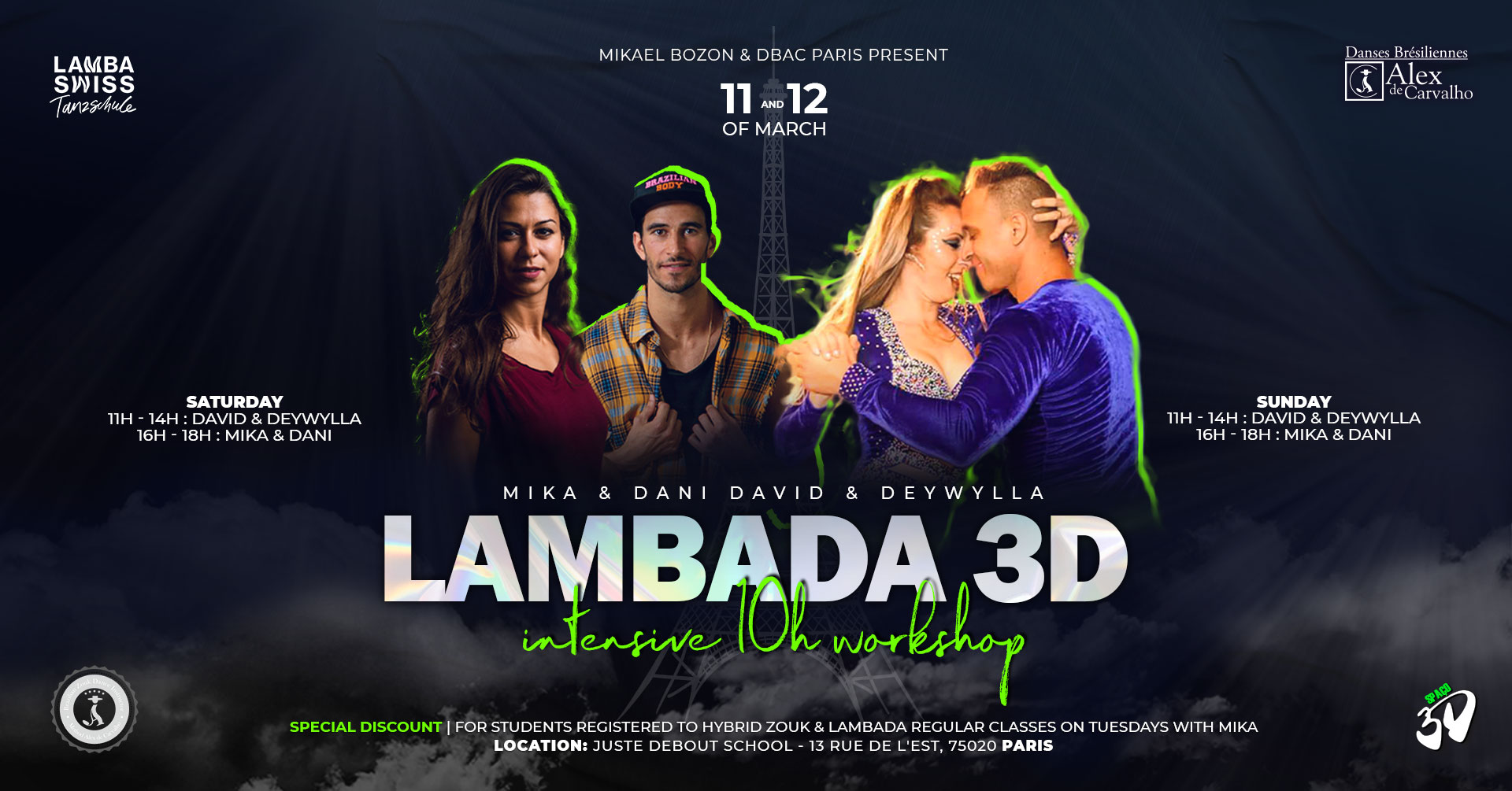 Lambada 3D - Intensive 10h workshops in Paris with David & Deywylla and Mika & Dani