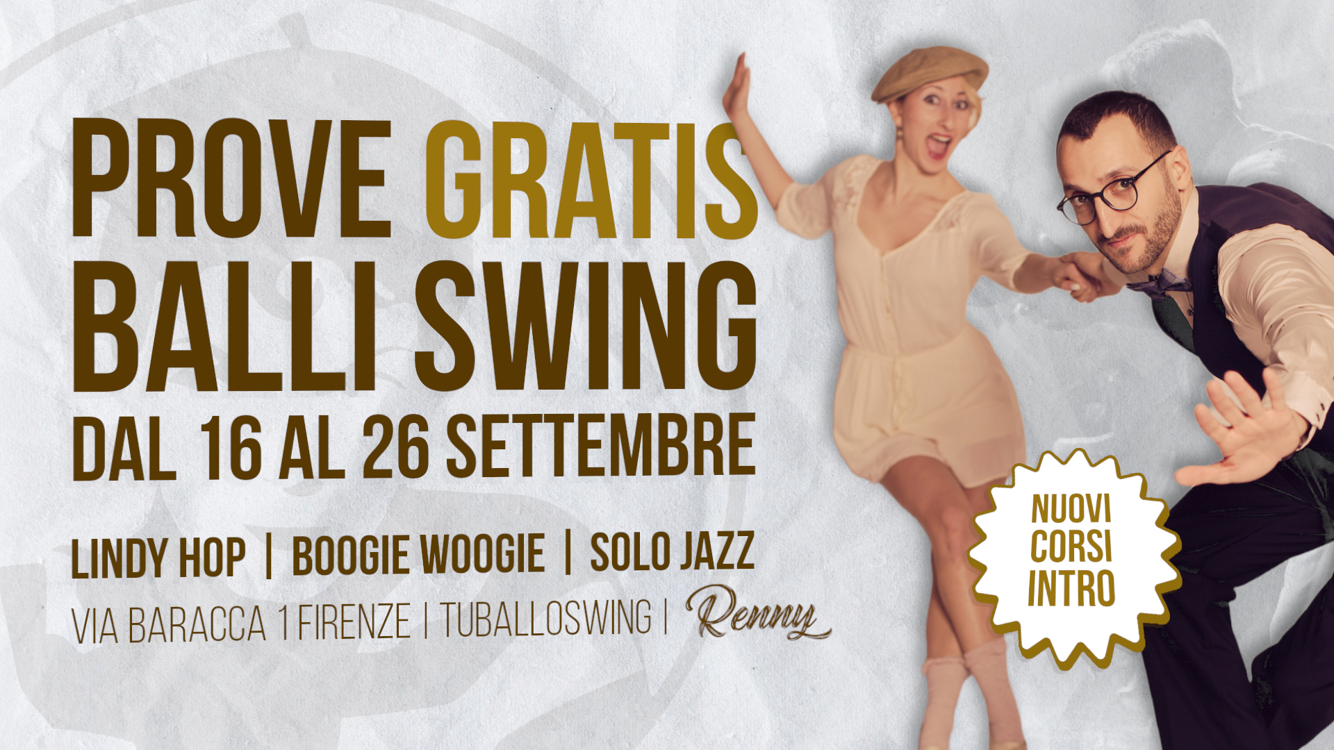 Corsi di Swing a Firenze - Lezioni di prova GRATUITE al Renny Club (Via Baracca 1F)