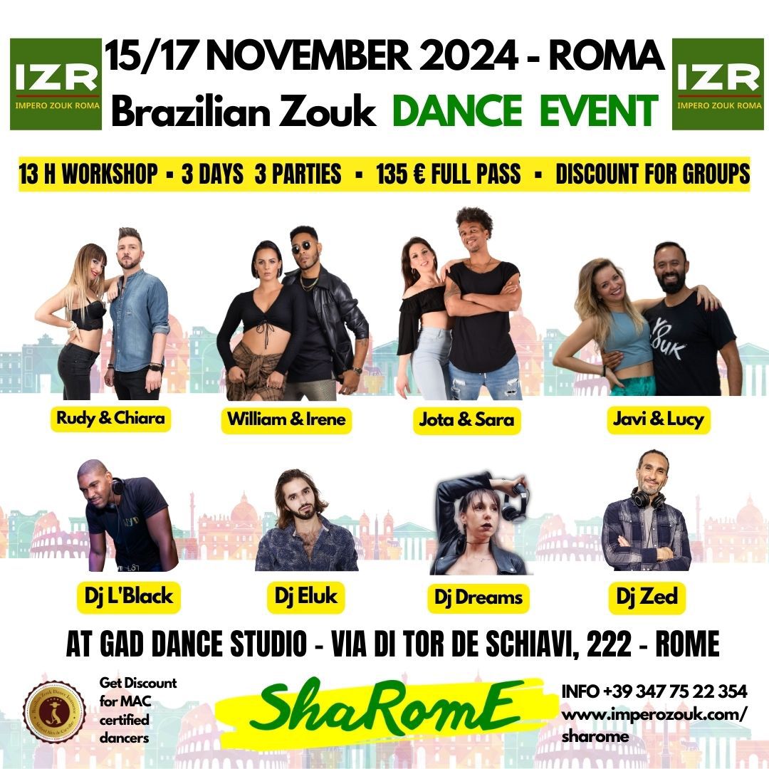 Sharome 2024 - Brazilian Zouk with William and Irene in Roma