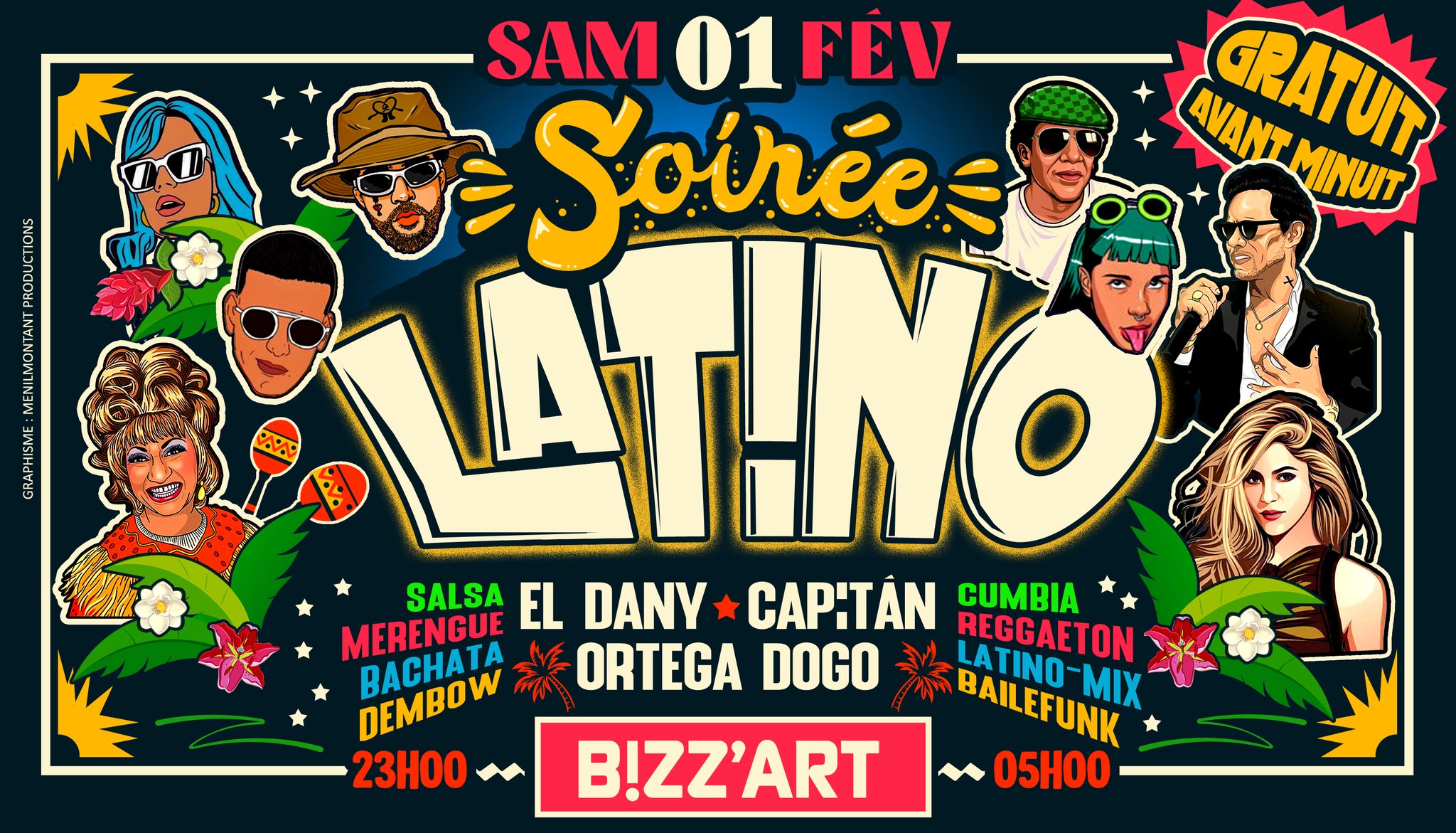 SOiRรE LATiNO x CANAL ST MARTIN ๐ด Samedi 1er Fรฉvrier 2025 ๐ ๐บ au B!ZZART