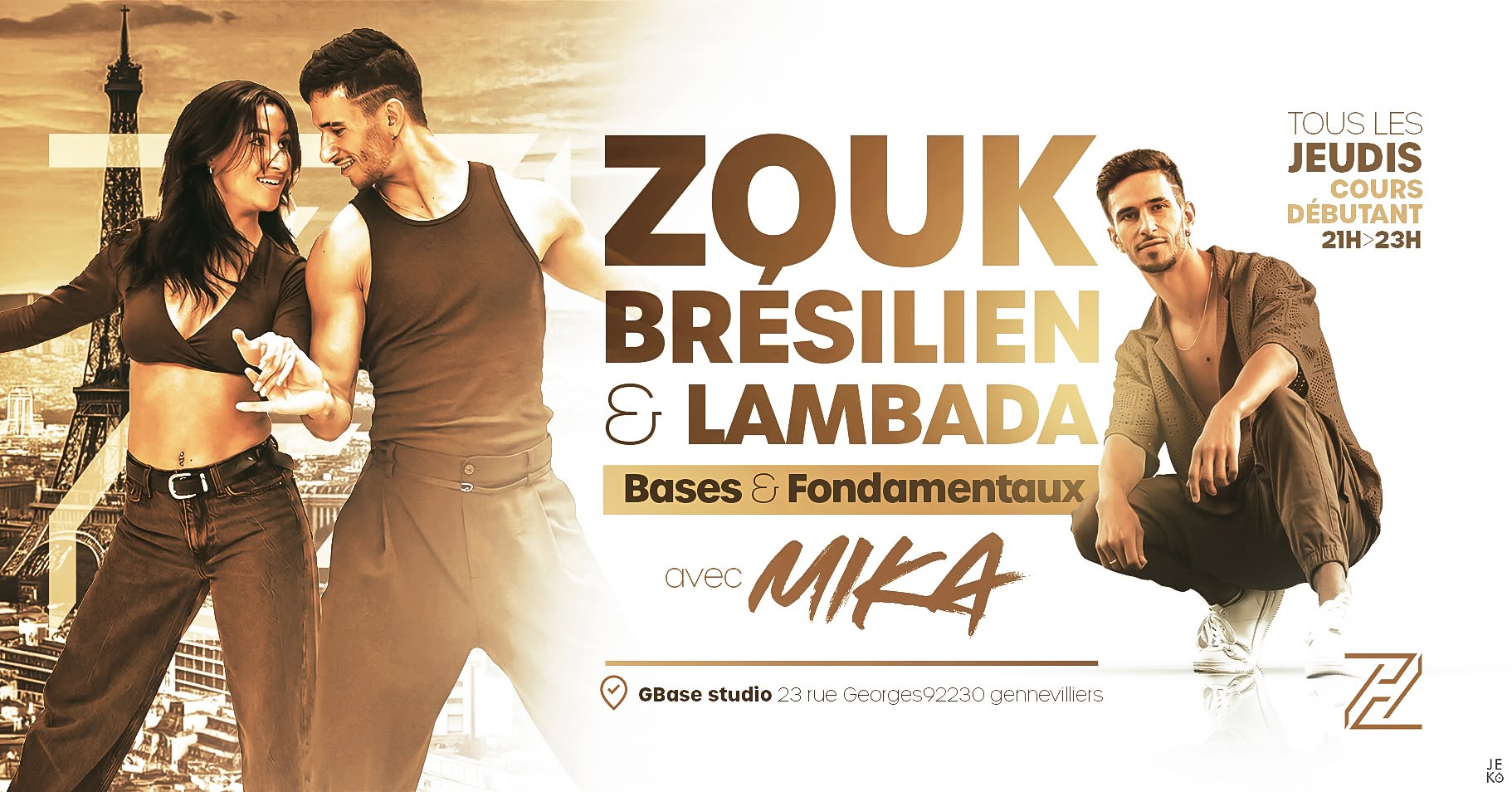 ZOUK BRESILIEN & LAMBADA - BASES & FONDAMENTAUX TOUS LES JEUDIS AVEC MIKA