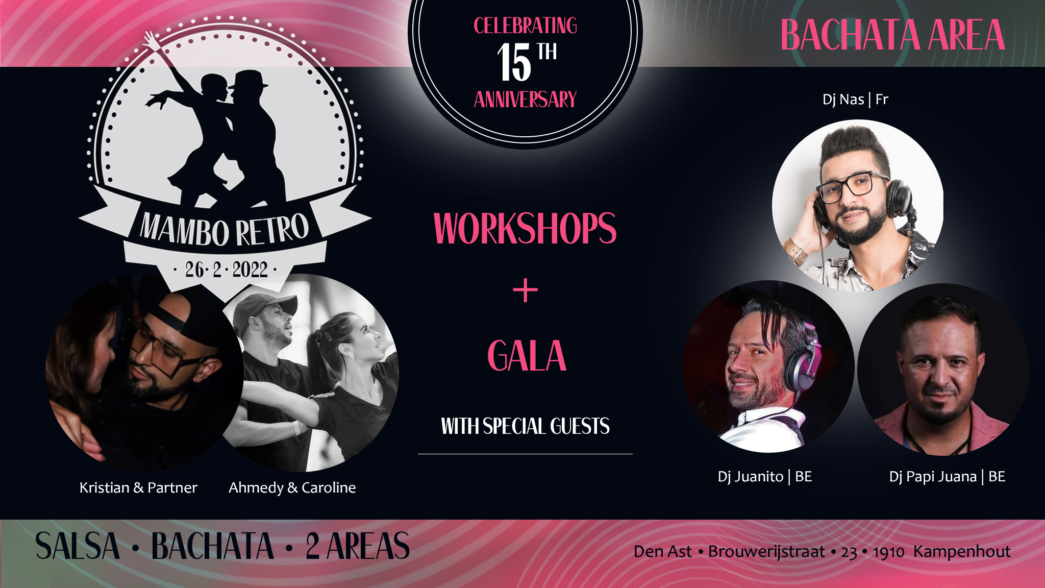 15th. Anniversary Bailemos Bachata Gala Special Guest Bachata I Salsa I 2 ROOMS