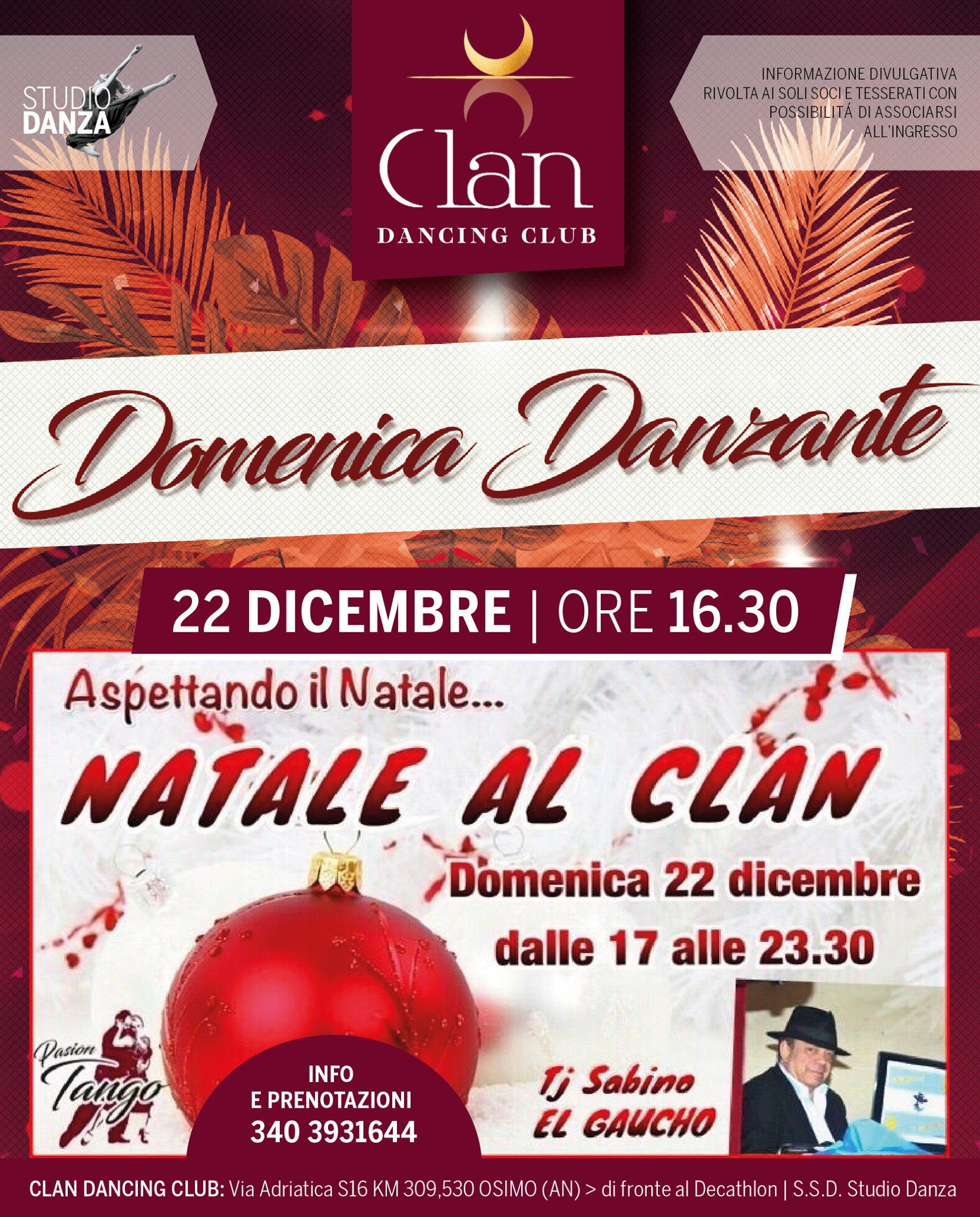 La Domenica Danzante del Clan Dancing Club - 22 Dicembre