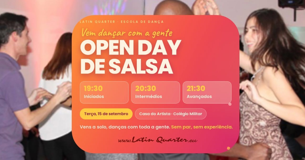 Open Day de Salsa! Vem dançar! Inic Interm Avanç 15 09