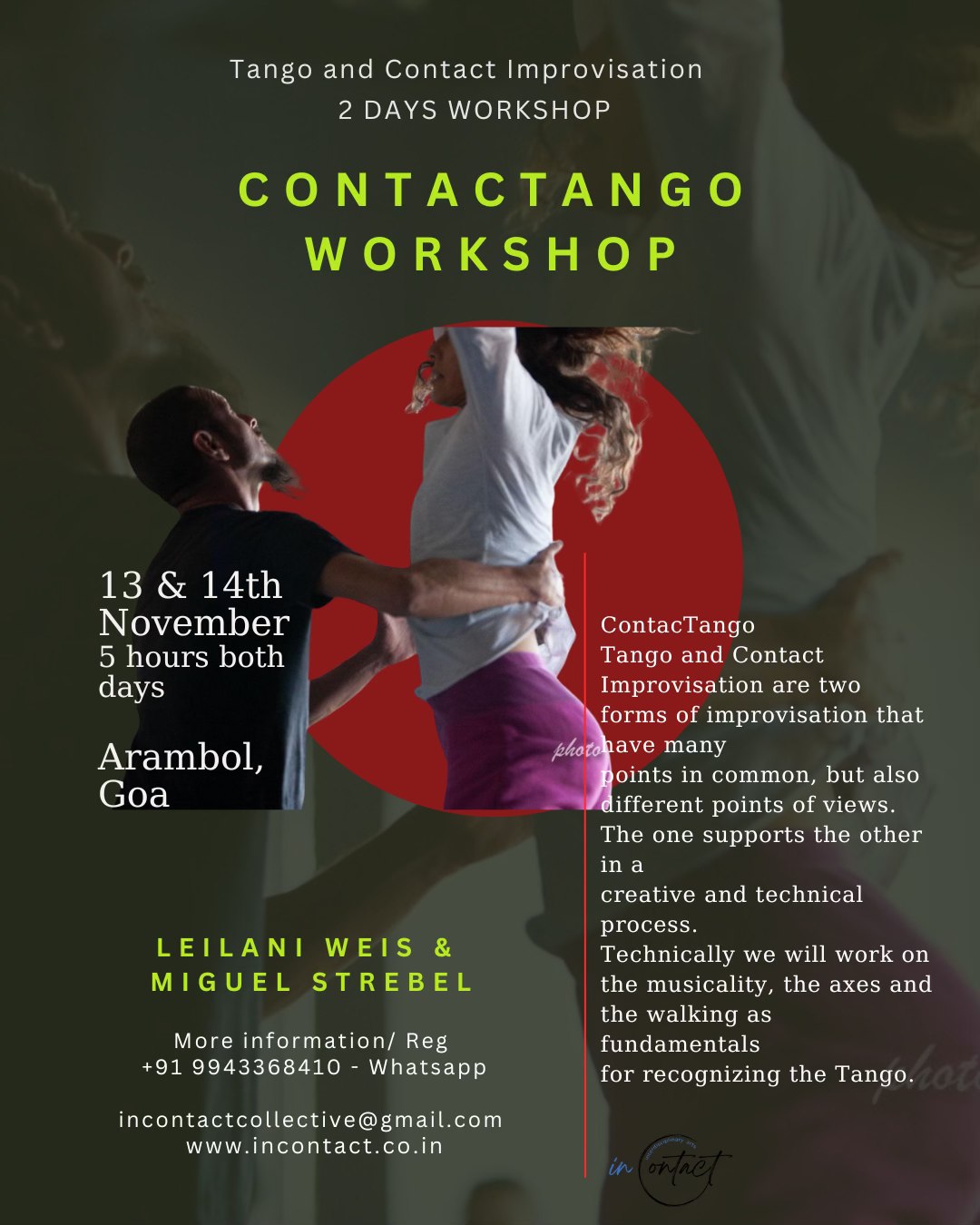 ContacTango Workshop with Leilani and Miguel - 13-14th November