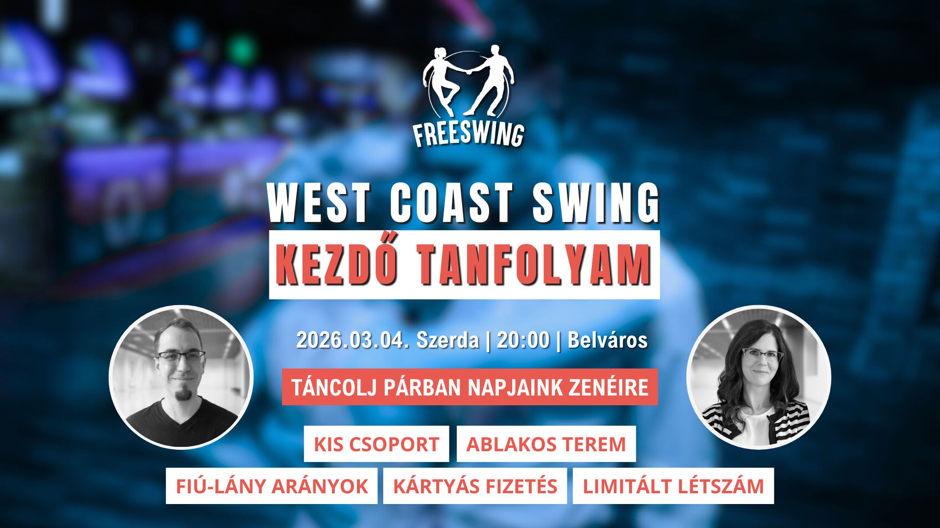 Kezdő West Coast Swing tanfolyam (szerdánként 20:00)