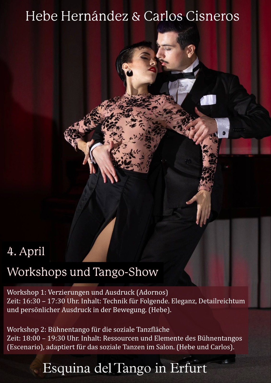 workshop und Tango Show 4 abril - carlos und hebe