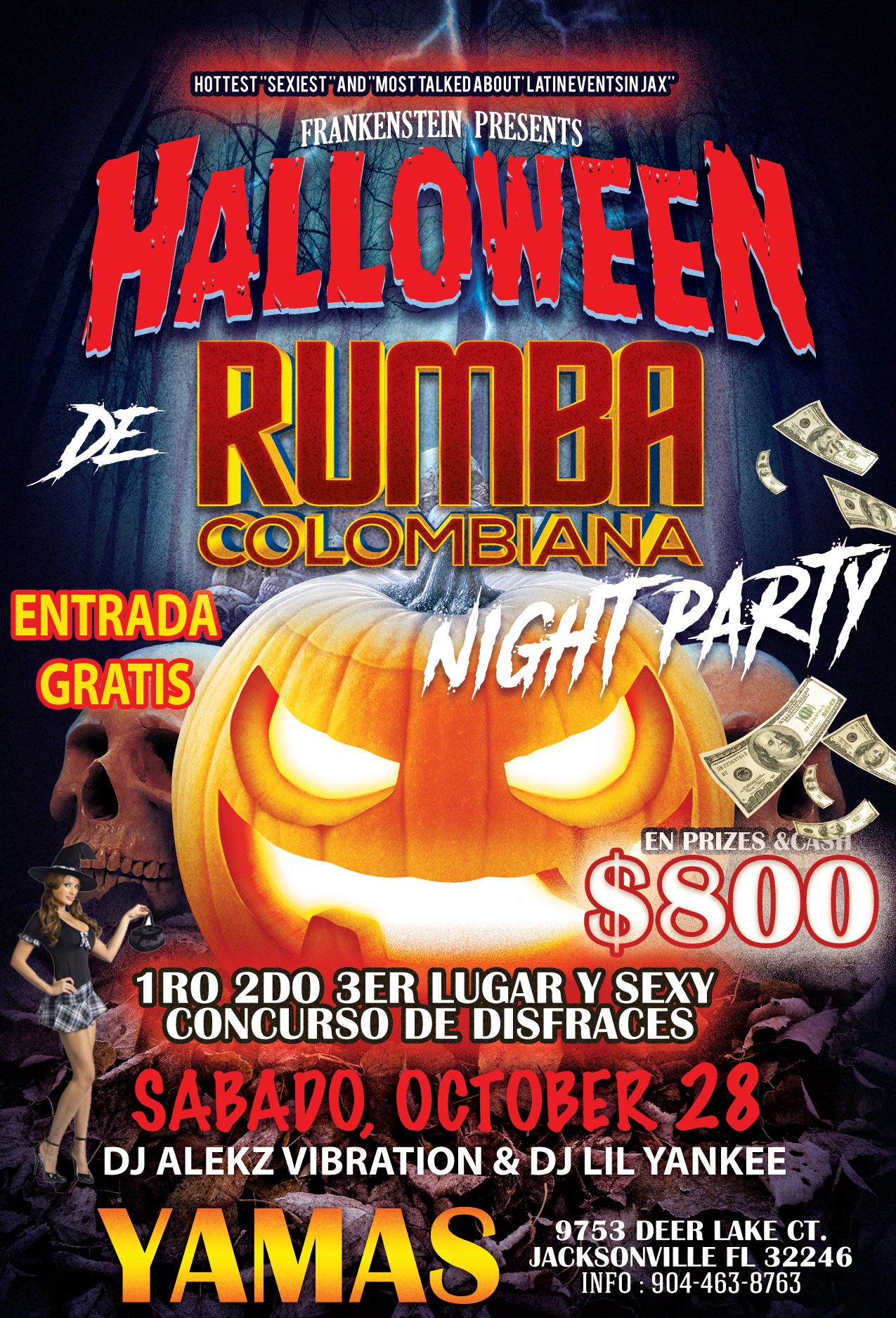 $800 Halloween at Yamas Rumba Colombiana
