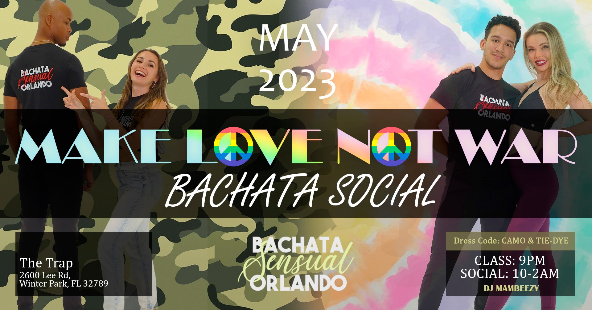 BSO Bachata Social - Friday May 19th - Camo & Tie-Dye