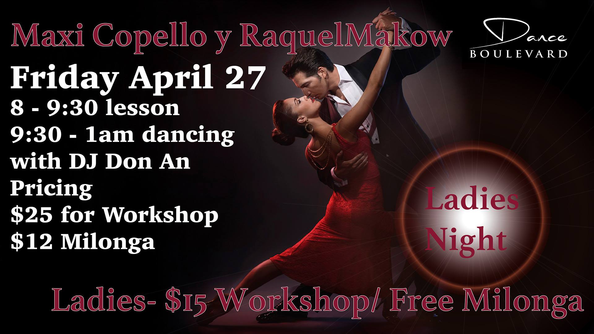 Argentine Tango Workshop Milonga ***Ladies Night***!