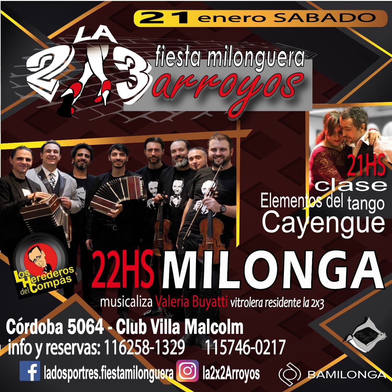 La 2x3 Arroyos Fiesta Milonguera - sábado 21 de enero