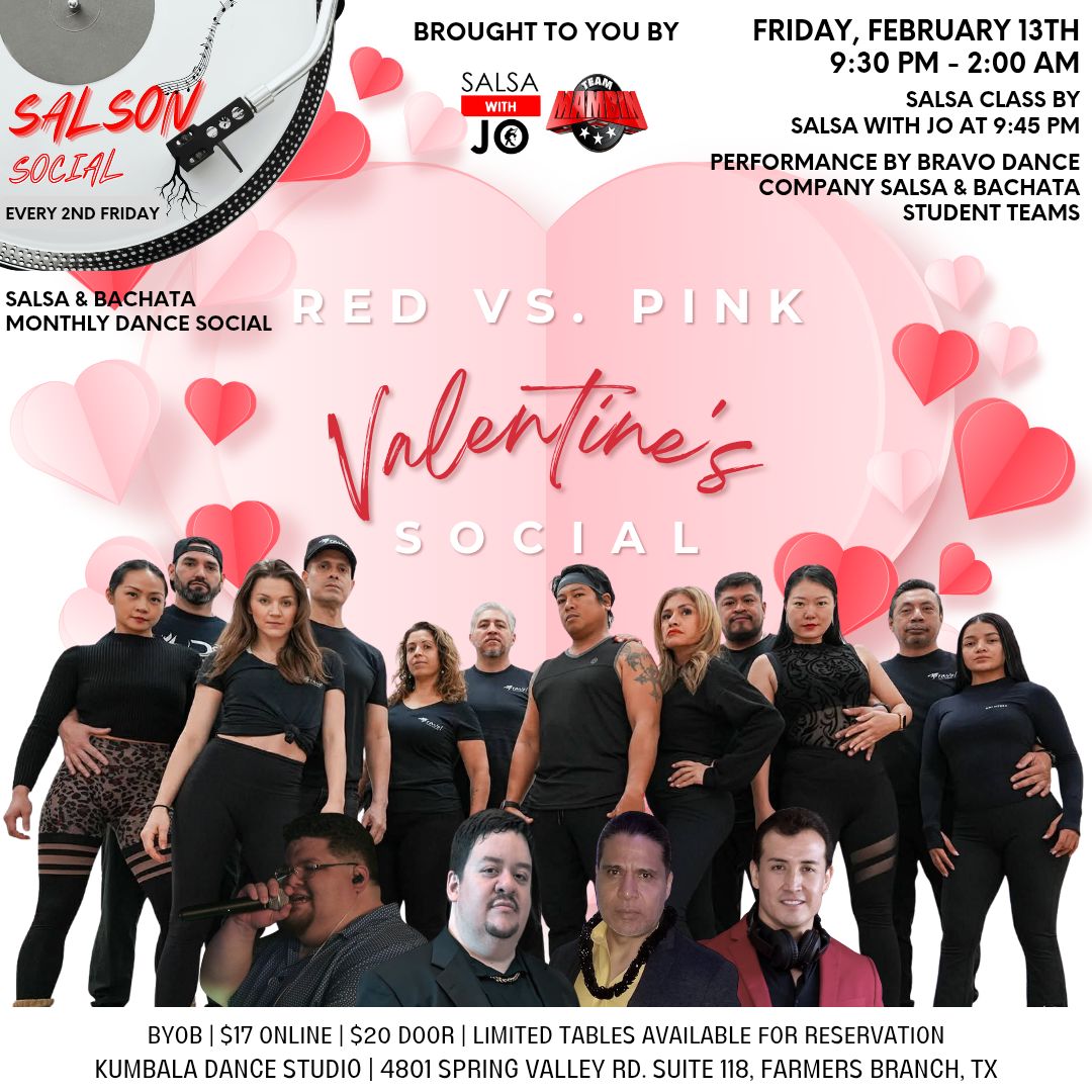 SalSon - Salsa & Bachata Dance Social - Valentine's Social - Red vs. Pink
