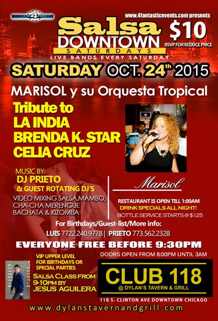 Live Salsa Saturday @ Club 118 - Ft.Marisol y su Orquestra Tropical