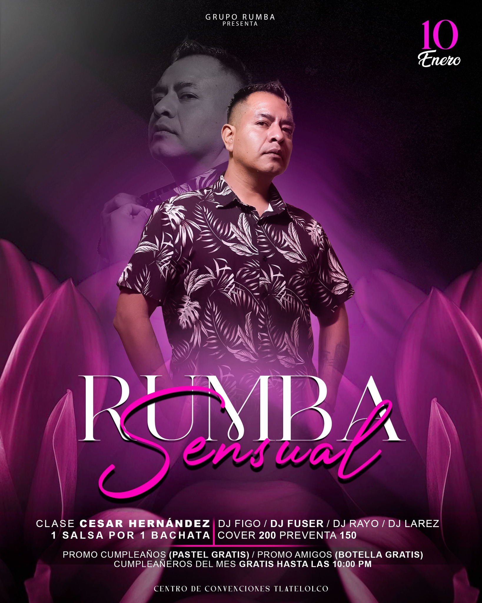 Rumba Sensual - viernes 10 de enero 9 pm - Centro de Convenciones Tlatelolco