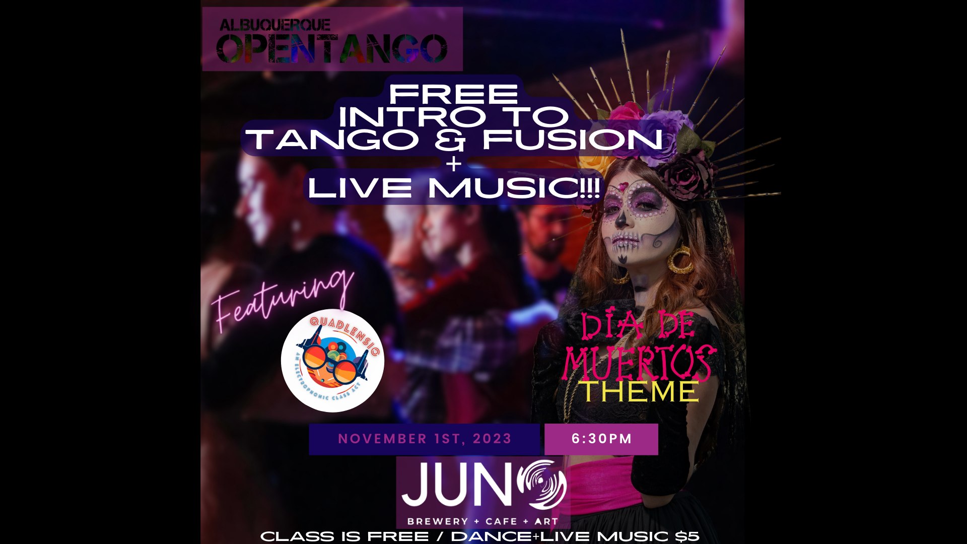 Free Tango + Free Fusion + Live Music Dance featuring Quadlensio