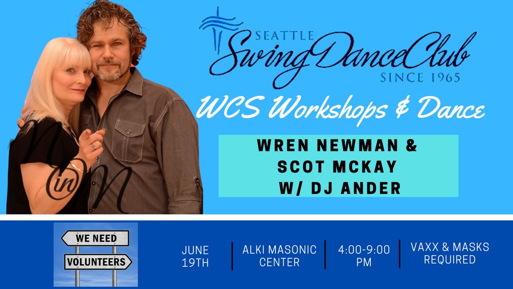 SSDC Sunday WCS Workshops + Dance: Wren Newman & Scot McKay w DJ Ander