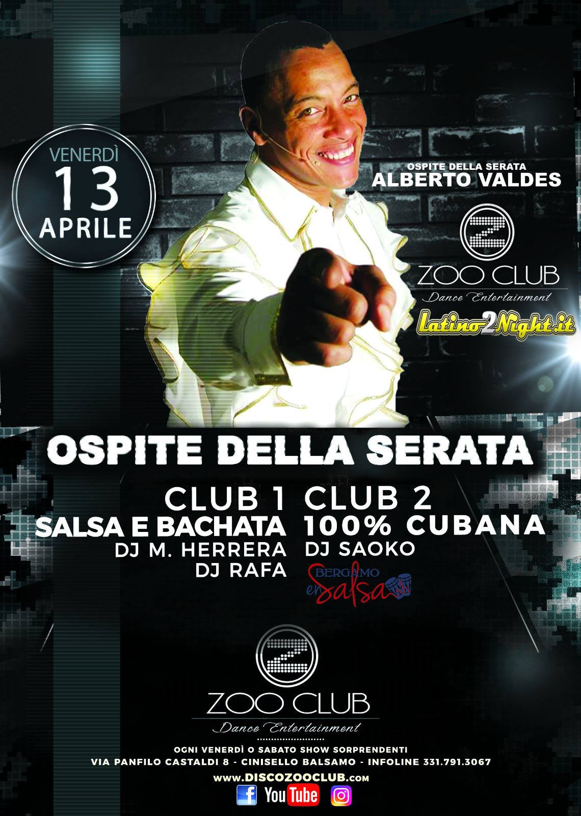 Alberto Valdes Venerdì 13 Aprile allo ZOO CLUB