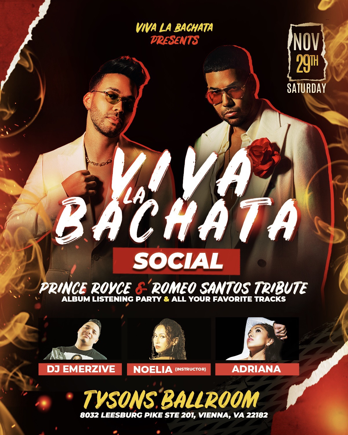 🟠Viva La Bachata Saturday Social - Romeo Santos & Prince Royce Tribute 🔴