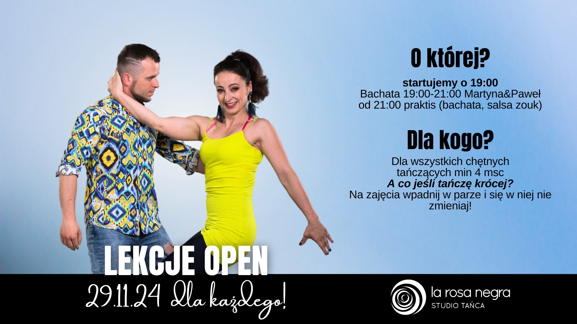 Lekcje open z BACHATY w La Rosa Negra!