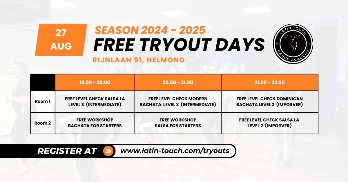 FREE TRYOUT DAYS LATIN TOUCH DANCE ACADEMY