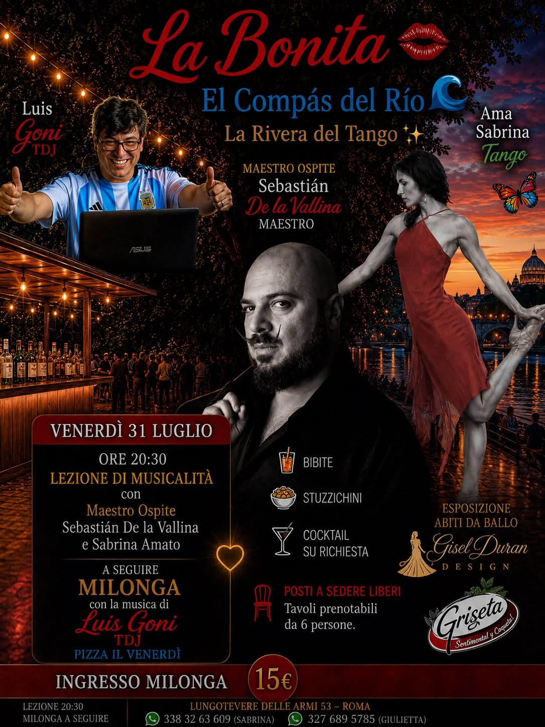 La Bonita💋 El Compass del Rio~ lezione di musicalità Sebastian & Sabrina Tdj Louis Goni