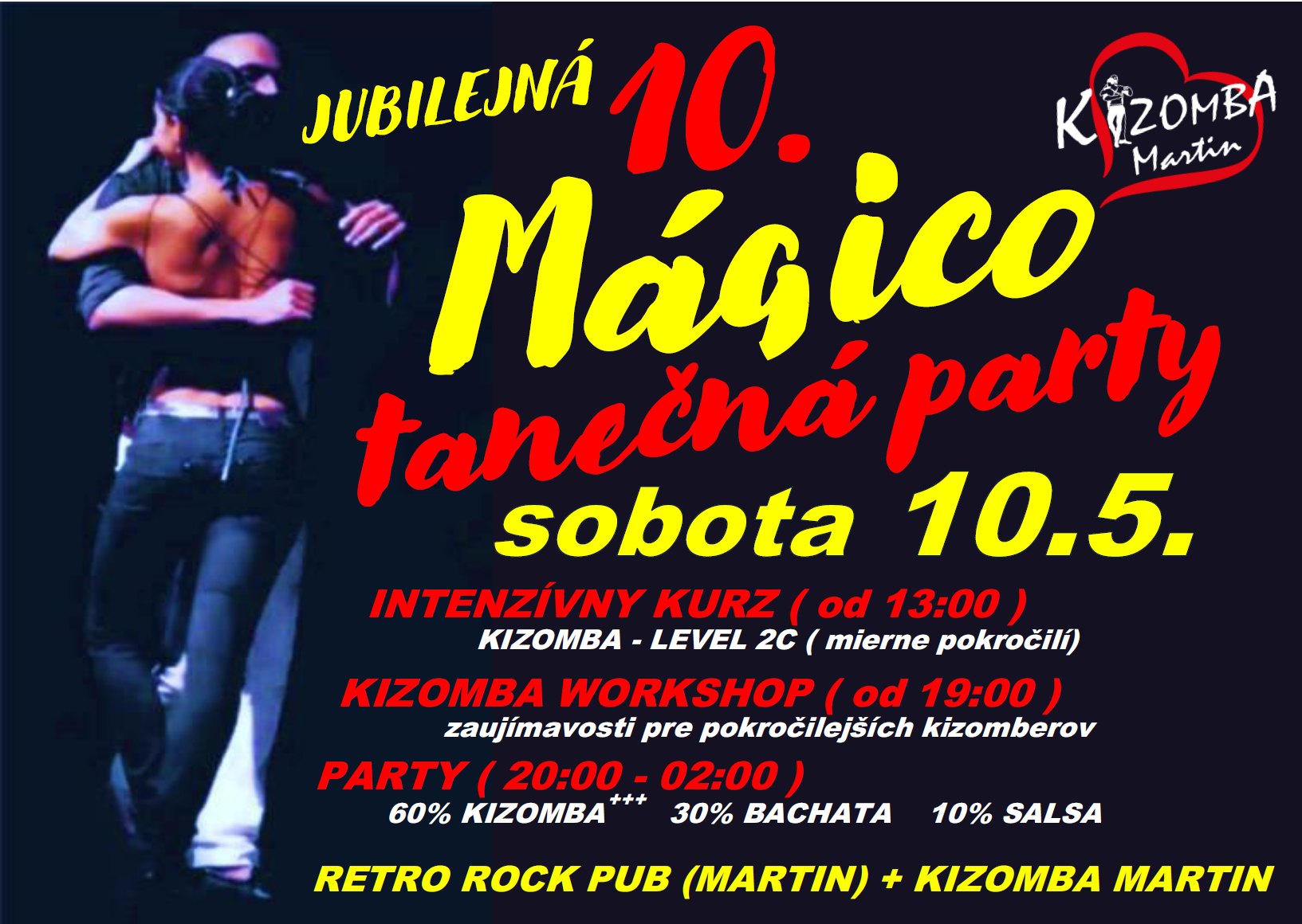 10. MÁGICO (Kizomba) tanečná party v Martine