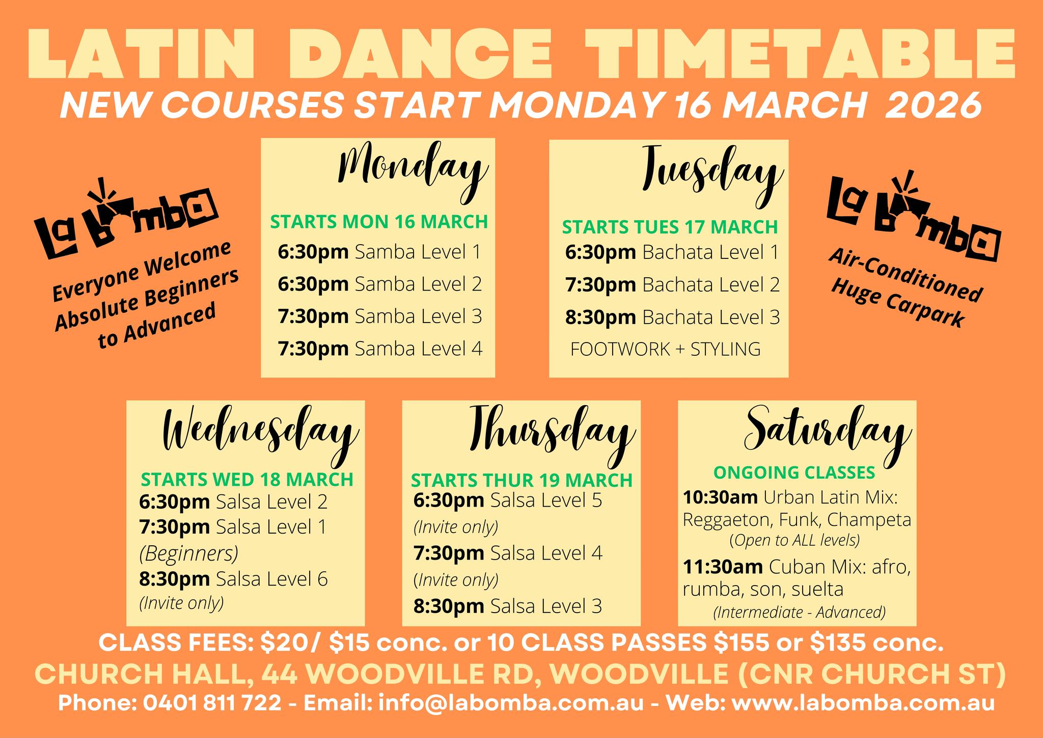 Learn to LATIN DANCE with La Bomba in Woodville