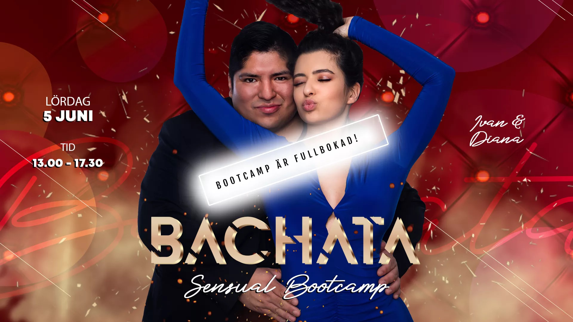 Bachata sensual bootcamp med Ivan & Diana! lördag 5 juni