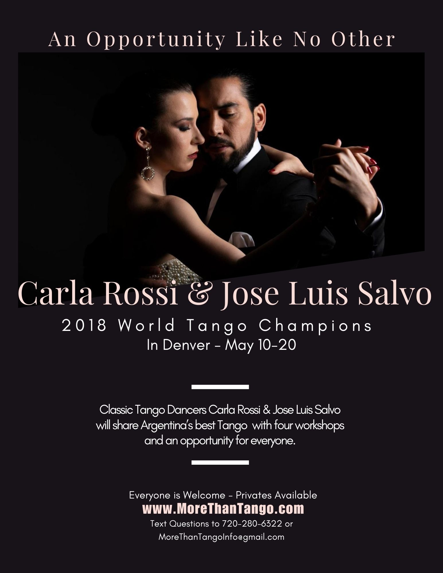 Jose Luis Salvo and Carla Rossi Workshops in Denver Colorado