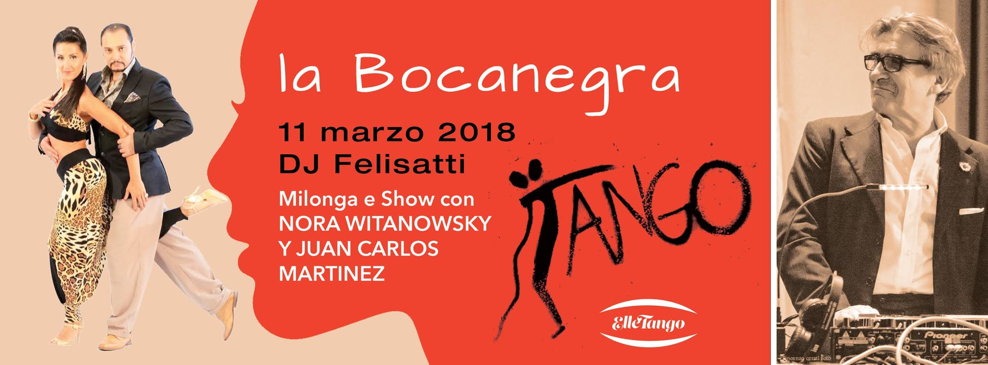 La bocanegra y su tango 11 marzo:milonga e show Nora e Juan