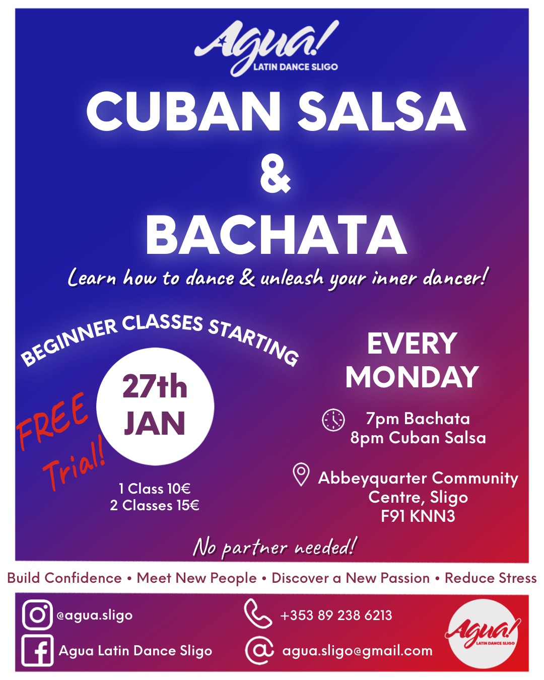 Agua! New Beginners Cuban Salsa & Bachata Classes