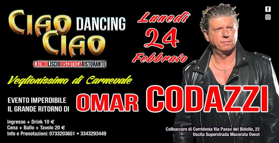 ۞Dancing CIAO CIAO۞ & OMAR CODAZZI Lunedì 24 Febbraio 2020