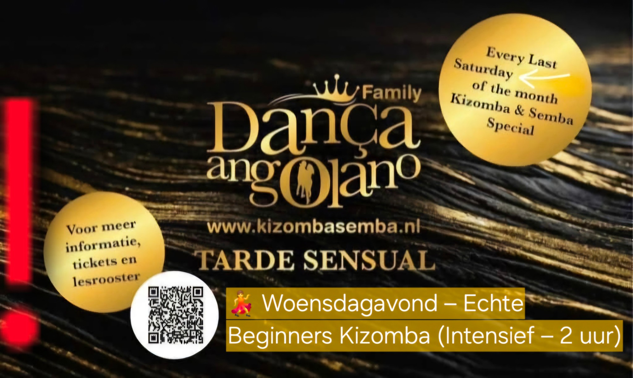 π Woensdagavond Echte Beginners Kizomba (Intensief 2 uur) 3 12 2025